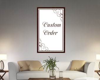 Custom Order, Change of the size for order for unframed canvas prints - 4 prints size 24x16 inches