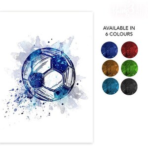 Watercolor Soccer Ball Art Print: Sports Room Decor