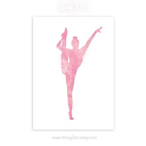 Gymnastics Watercolor Art Print  - Gymnastics Watercolor Poster - Gift for Daughter - Ballet Poster - Nursery Wall Decor - Dancer Poster