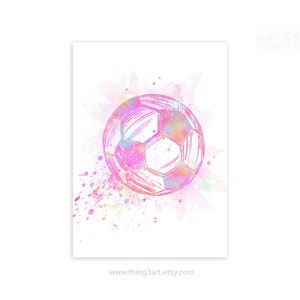 Watercolor Soccer Ball Art Print: Sports Room Decor