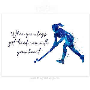 Feldhockey Spielerin Aquarell Kunst Druck, Feldhockey Aquarell Poster, Feldhockey Kunst, Geschenk für Tochter, Sport Raum Wandkunst