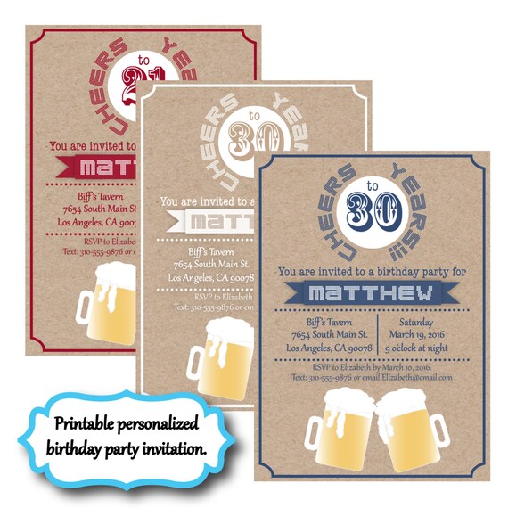 guy birthday party invitation