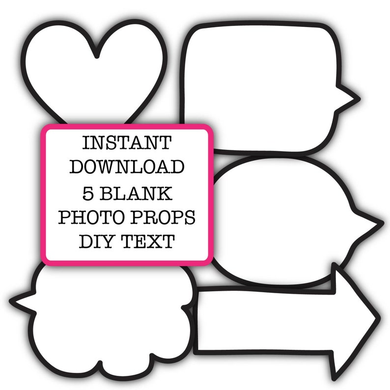 Diy Blank Conversation Bubble Photo Booth Props Birthday Party | Etsy