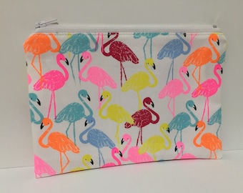 Zipper Pouch, Pencil Case, Make Up, Gift, Teacher Gift, Teen gift, New Mum Gift, Nappy Bag, Bag Organiser,Cosmetic bag, Flamingo pouch