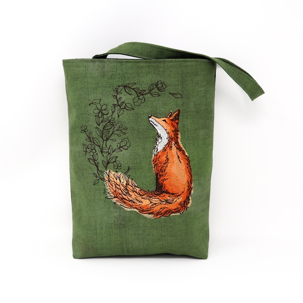 Fox Car Bag/Organizer/Caddy, Embroidered