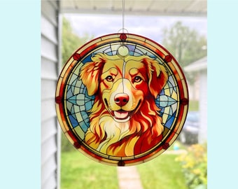 Nova Scotia Duck Tolling Retriever Dog Sun Cather / Tree Ornament - 3" Round Glass