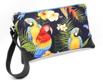Parrot Clutch, Summer Clutch, Tropical Wristlet, Colorful Fun Bag, Cadeau pour mère, fille, sœur, birdlover, voyageur, minimaliste