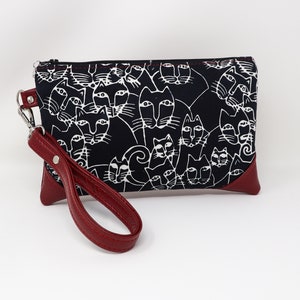 Black Cat Clutch, Catlover Wristlet, Phone Waller, Travel Purse, regalo para madre, hija, hermana, novia, maestra
