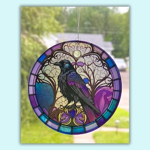 Crow Sun Catcher / Ornament - 3 &quot;Rundglas