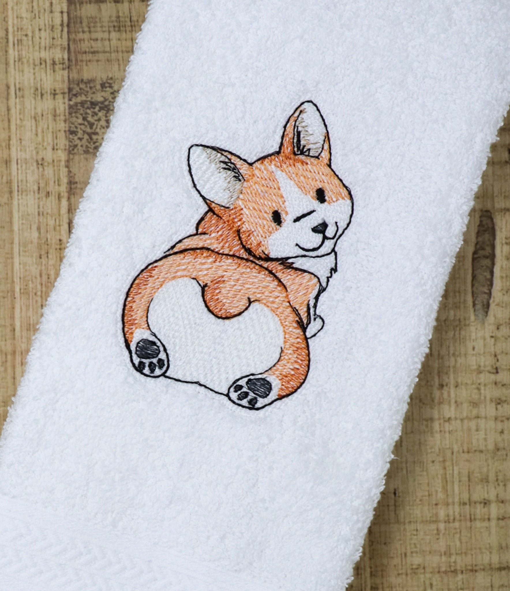 Corgi Bum Terry Hand Towels Etsy Ireland