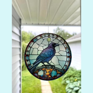 Crow Sun Catcher / Ornament - 3 &quot;Rundglas