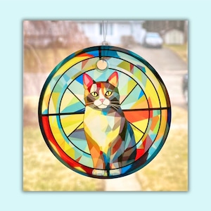Kattsolfångare / Ornament - 7,5 cm Runt Glas