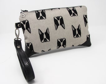 Boston Terrier Monedero / Embrague, Pulsera, Para amante de los perros, Regalo para madre, hija, hermana, novia - Monedero de cambio opcional