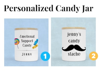 Personalized Candy Jar - Ceramic Jar 11 oz
