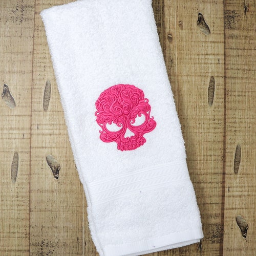 Spooky Skull Raven Skeleton Hand Towel Set Baroque Custom Etsy