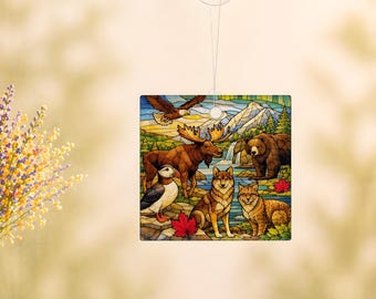 Kanadische Wildtier-Sonnenfänger / Ornament – 3 "Glasdekor