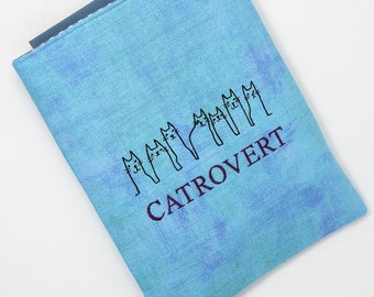 Catrovert livre confortable, étui, couverture, amant de livre cadeau, lecteur, amoureux des chats, introverti, étudiant, professeur, mère, fille, soeur, Persionalize