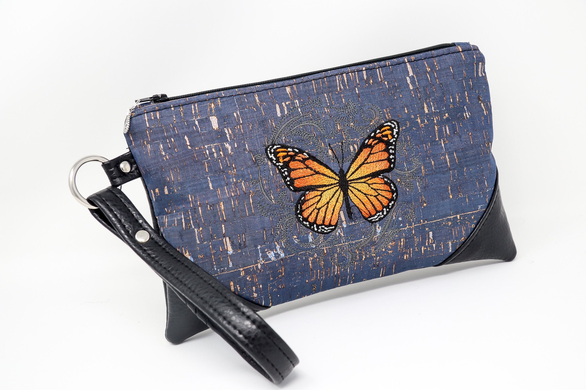 Butterfly Clutch Blue Monarch Purse Handbag Summer Purse Etsy