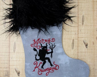 Krampus Christmas Stocking, Horror Decoration