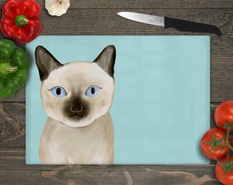 Siamese Cat  Cutting or Serving Board - 8 x 11"