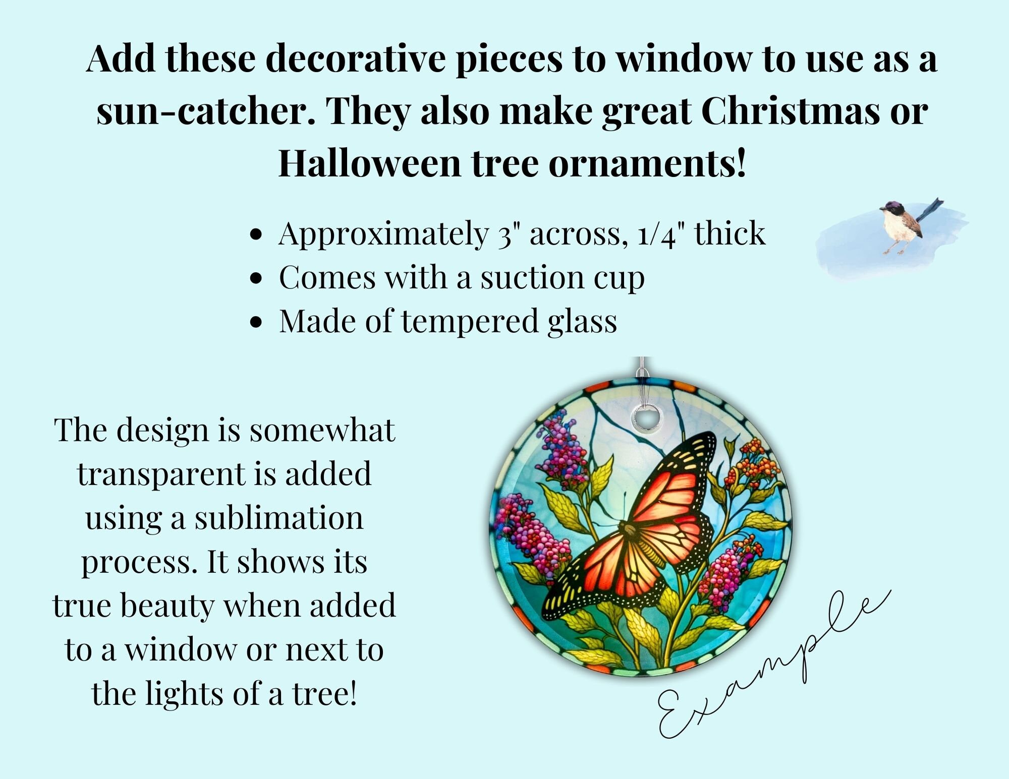 Acchiappasole Albero Per Gatti In Acrilico – 20x20x0.3 Cm, Blu E Bianco, Decorazione Appendibile Per Giardino, Natale E Casa, Regalo Per Amanti Dei Gatti