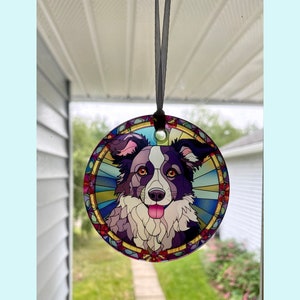Bordercollie zonnevanger/ornament - 3" glas