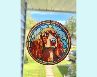 Cocker Spaniel Solfångare / Ornament - 7,5 cm Runt Glas