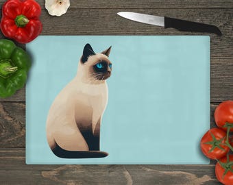 Siamese Cat Cutting or Serving Board - 8 x 11"