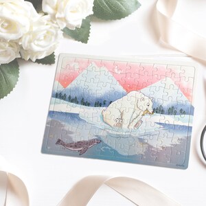 Puzzle illustration ours polaire en carton 80 pièces pour enfant