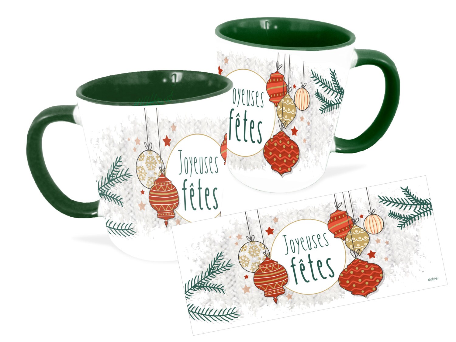 Mug Joyeuses Fêtes Pour Offrir à Noël en Céramique, Tasse Thé et Café