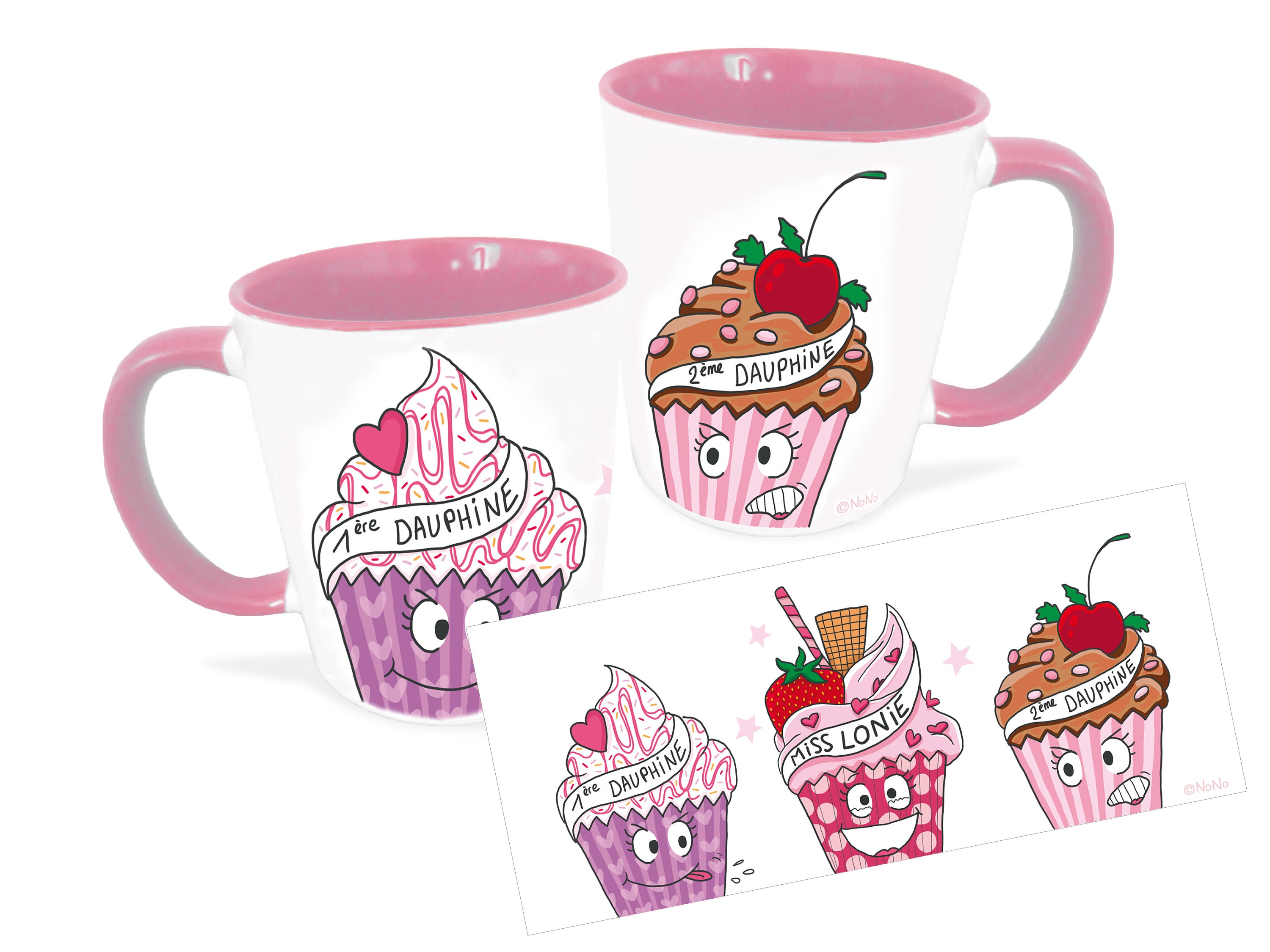 Mug Rose Cupcakes en Céramique Pour Café et Thé