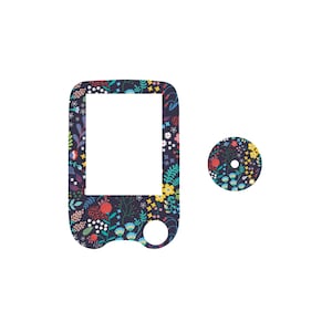 Floral (Black) - Freestyle Libre Reader & Sensor Stickers - Choose Reader Only or Set with Sensor Sticker