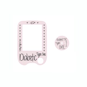 Type 1 Diabetic (Pink) - Freestyle Libre Reader & Sensor Stickers - Choose Reader Only or Set with Sensor Sticker