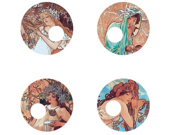 Mucha - The Four Seasons Collage - Freestyle Libre 3 Sensor Sticker - Set of Four or Choose One