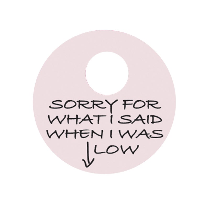 Sorry For What I Said When I Was Low - Freestyle Libre 3 Sensor Sticker - Set of Two or Choose One Pink