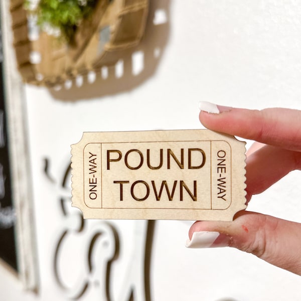 One way Ticket to Poundtown, gift for husband, funny Valentines gift, gift for wife, anniversary gift under 10