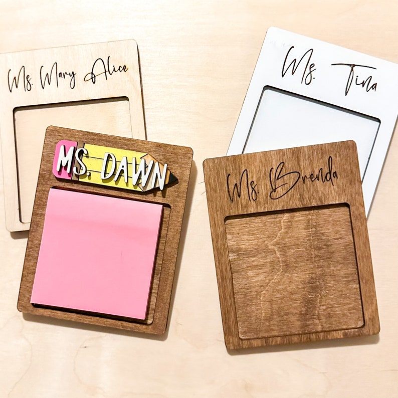 Teacher Sticky Note Holder, Personalized Teacher Gift, Teacher Appreciation Week, End of School