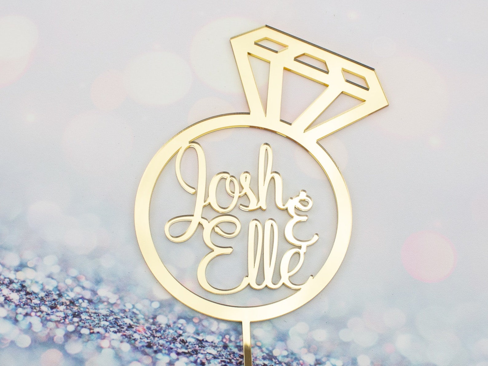 Diamond Ring Cake Topper Engagement Cake Topper Etsy