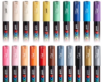 Uni Posca PC-3M Collection Marker Pack 40 Water Based Pigment Ink Pens  1.5mm Gift Bundle 