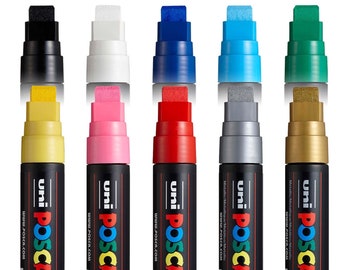 POSCA Lackstift | PC-17K Art Paint Marker Stifte | XXL Breit-Keilfeder-Spitze | Zeichnung Poster Färbung Marker | Metall Glas Terrakotta Holz