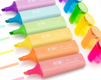 Highlighter Pens | Ashton and Wright ElectroLine & ElectroGlide | Sets of 6 | Pastel or Neon Colours | Ideal for Revision, School, Office