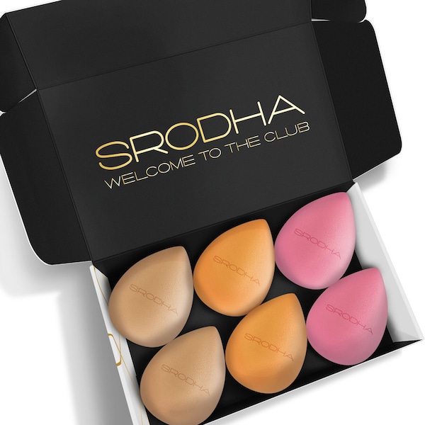 SRODHA Beauty Make Up Sponge Set | 6 Piece Pack | Liquid Makeup Blender Sponge Sets | For Blending Face Complexion Concealer Powder etc