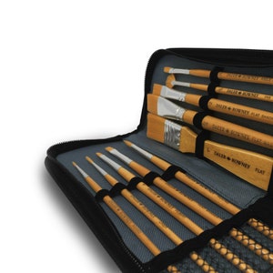 Daler Rowney - Simply Gold Taklon Paint Brush Set and Case - Set of 10 Brushes