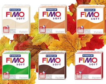 FIMO Polymer Clay | Modelling Clay | Soft | Autumn 6 Pack | Arts and Crafts | DIY | Oven-bake Clay | Moulding Sculpting | Craft Supplies