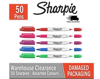 Warehouse Clearance - Sharpie Twin Tip Permanent Marker - Assorted Pack of 50