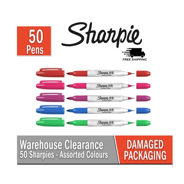 Lagerräumung - Sharpie Twin Tip Permanent Marker - Sortierte Packung mit 50 Stück