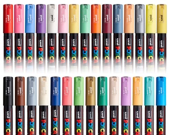 POSCA | Extra Fine PC-1M Art Paint Marker Pens | Drawing Drafting Poster Coloring Markers | All Colours | Metal Fabric Glass Stone Canvas