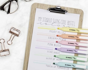 Highlighter STABILO Swing Cool Pastel 6 Assorted Colours Pastel Stationery  Ideal for School, College, Office Cute School Supplies 