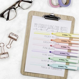 Highlighter | STABILO swing cool Pastel | 6 Assorted Colours | Pastel Stationery Ideal for School, College, Office | Cute School Supplies