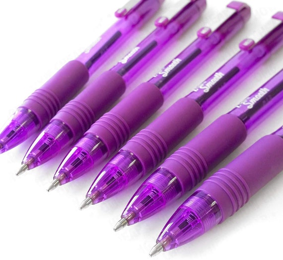 Z-grip Smooth Retractable Ballpoint Pen Pack of 6 Purple 